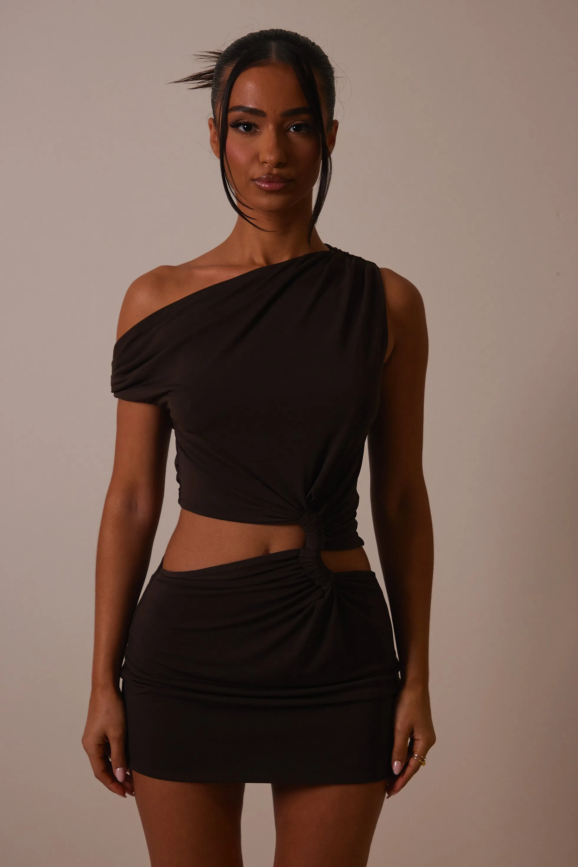 The Ruche cut out detail mini- Brown sold by MARS THE LABEL