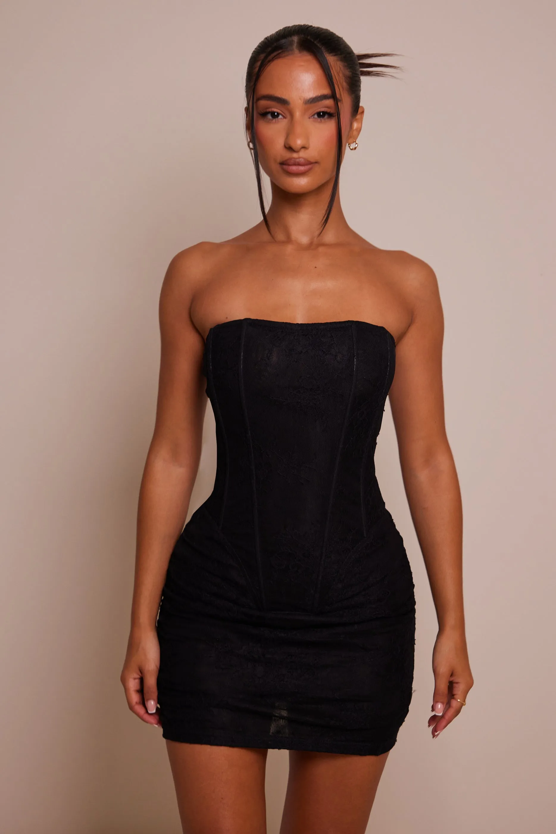 The Lace corset ruched mini - Black sold by MARS THE LABEL product image thumbnail 5