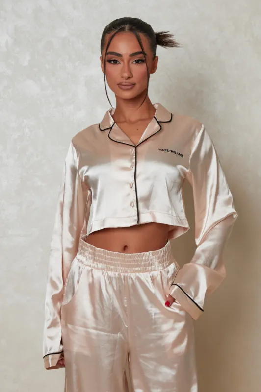 The Satin Pyjama Set- Champagne sold by MARS THE LABEL