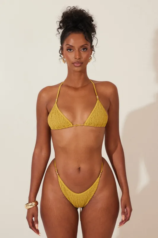 The Eralia Bikini in Mustard sold by MARS THE LABEL