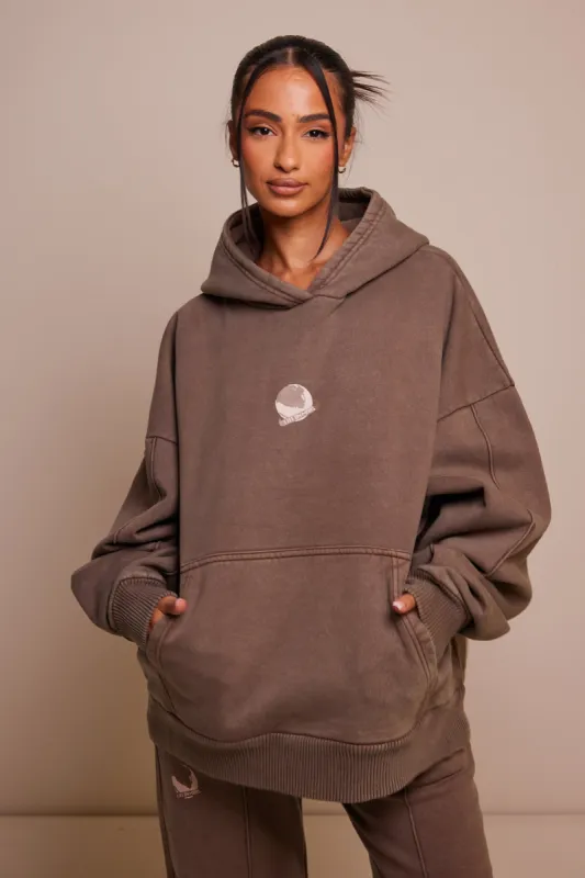 The Planet Hoodie - Chocolate Brown sold by MARS THE LABEL