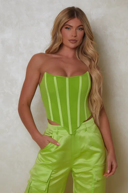 The Mars mesh corset- Lime sold by MARS THE LABEL
