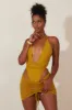Mesh ruched coverup skirt - Mustard sold by MARS THE LABEL