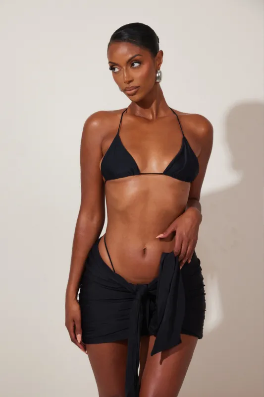 Tie Up Mini Skirt - Black sold by MARS THE LABEL