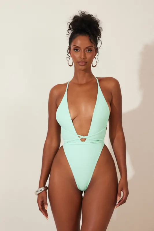 The Fishtail Swim - pea green sold by MARS THE LABEL