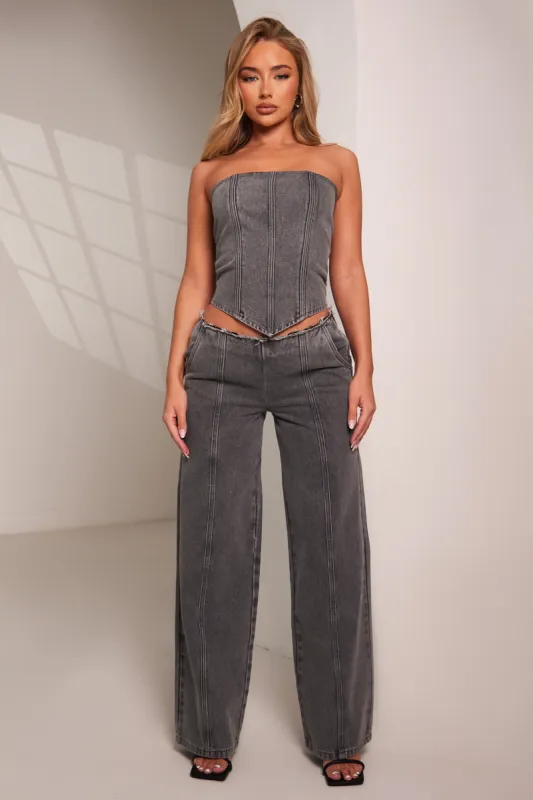 The Brooke Jeans - Grey Wash sold by MARS THE LABEL