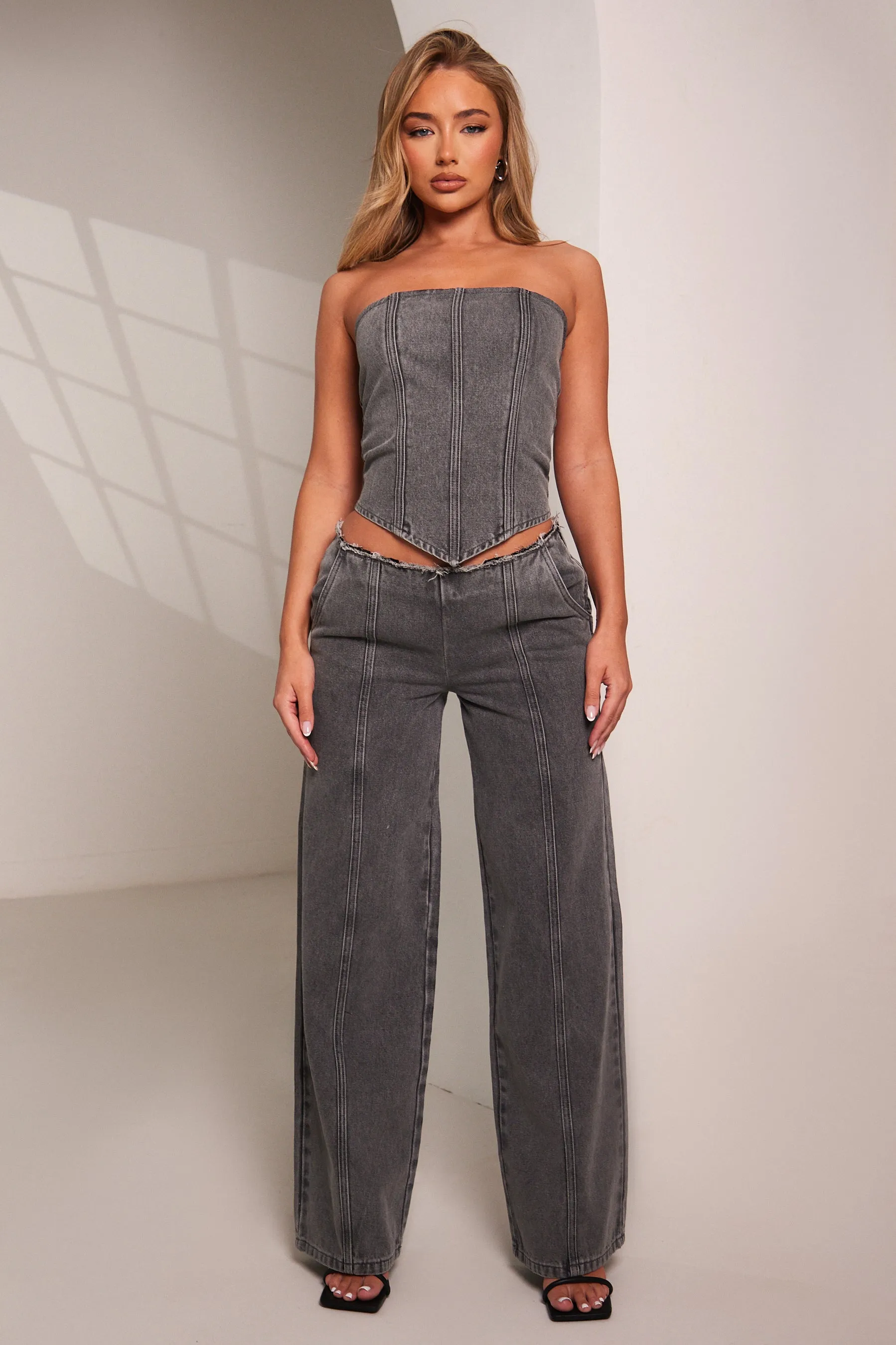 The Brooke Jeans - Grey Wash sold by MARS THE LABEL