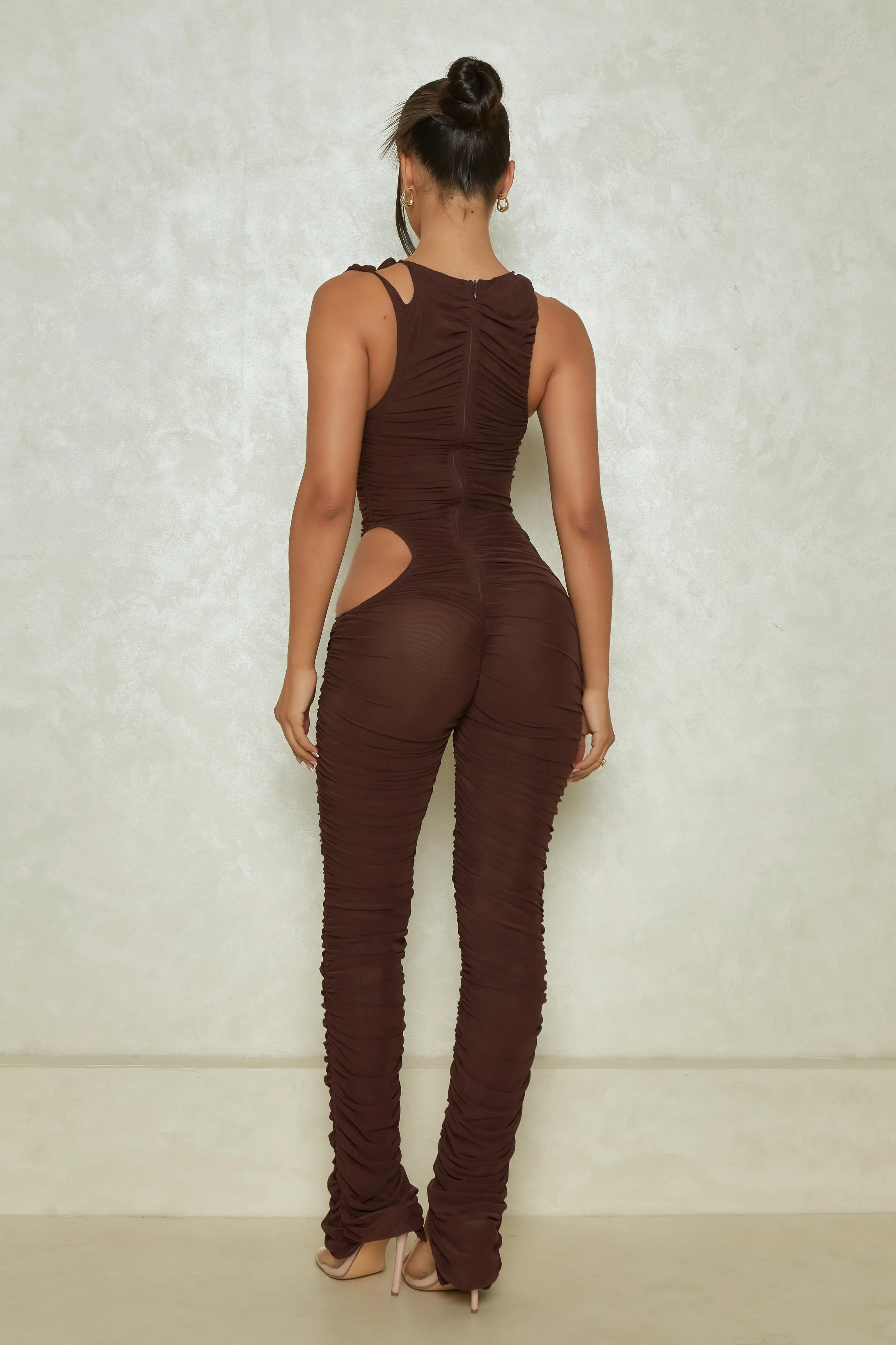 The Cut out jumpsuit- Brown sold by MARS THE LABEL product image thumbnail 3