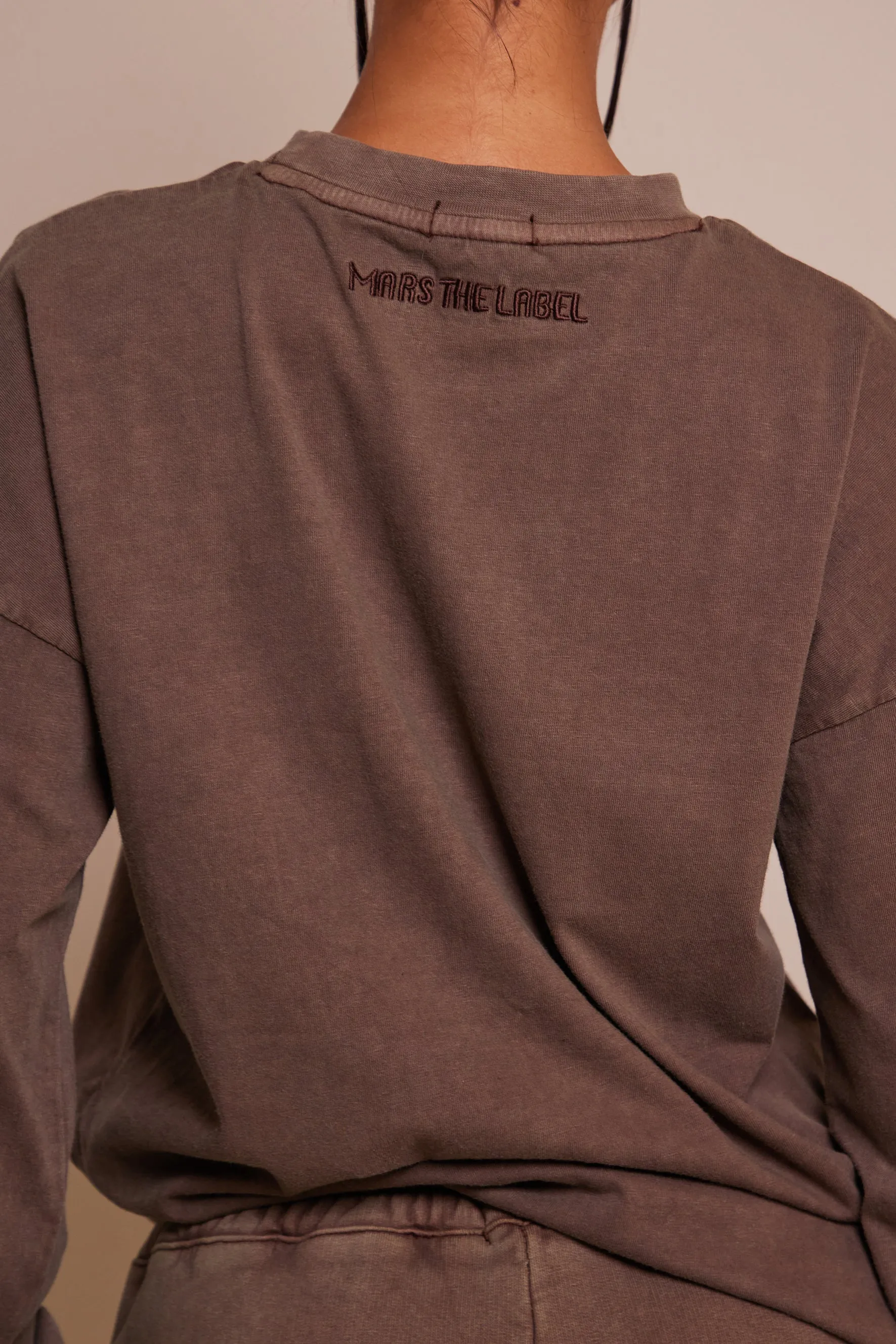 The Embossed Long Sleeve T-shirt - Chocolate Brown sold by MARS THE LABEL product image thumbnail 3