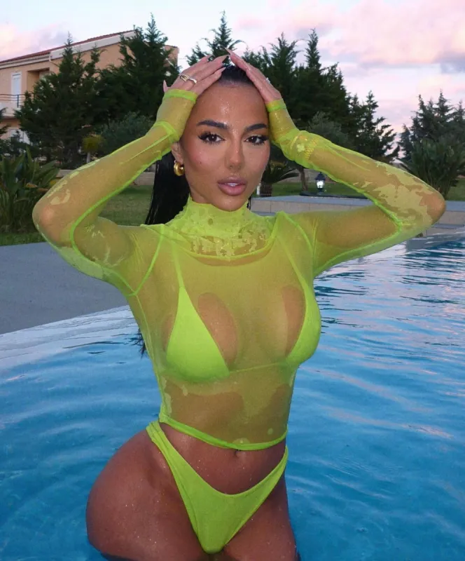 The Mesh top bikini set- Lime sold by MARS THE LABEL