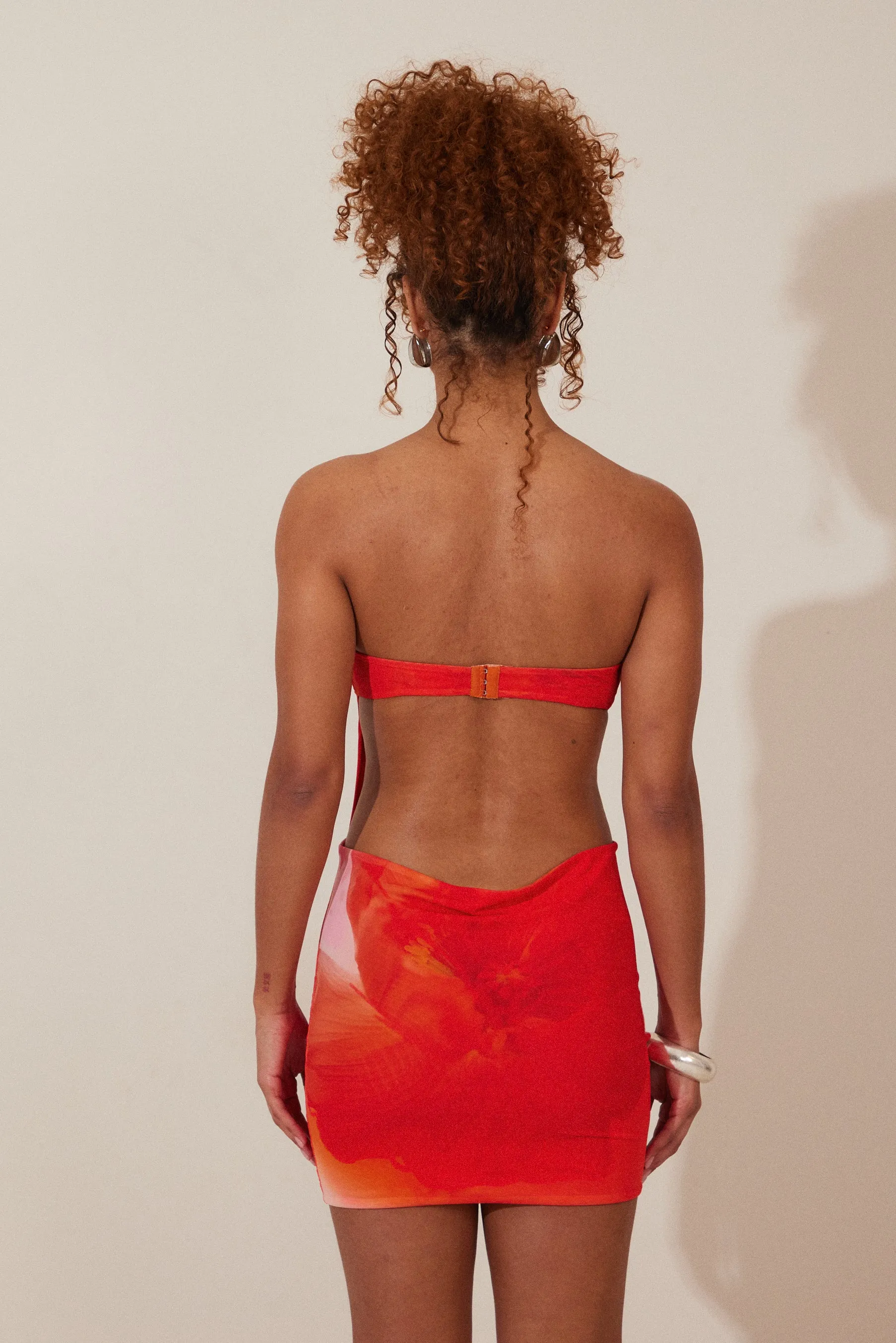 The Draped Mini Dress - Orange Print sold by MARS THE LABEL product image thumbnail 4