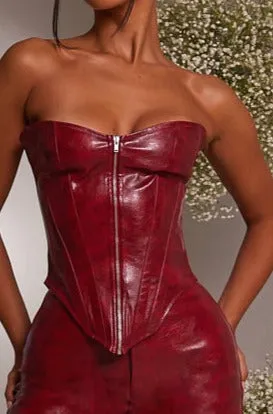 The Cinch Corset - Deep Red sold by MARS THE LABEL