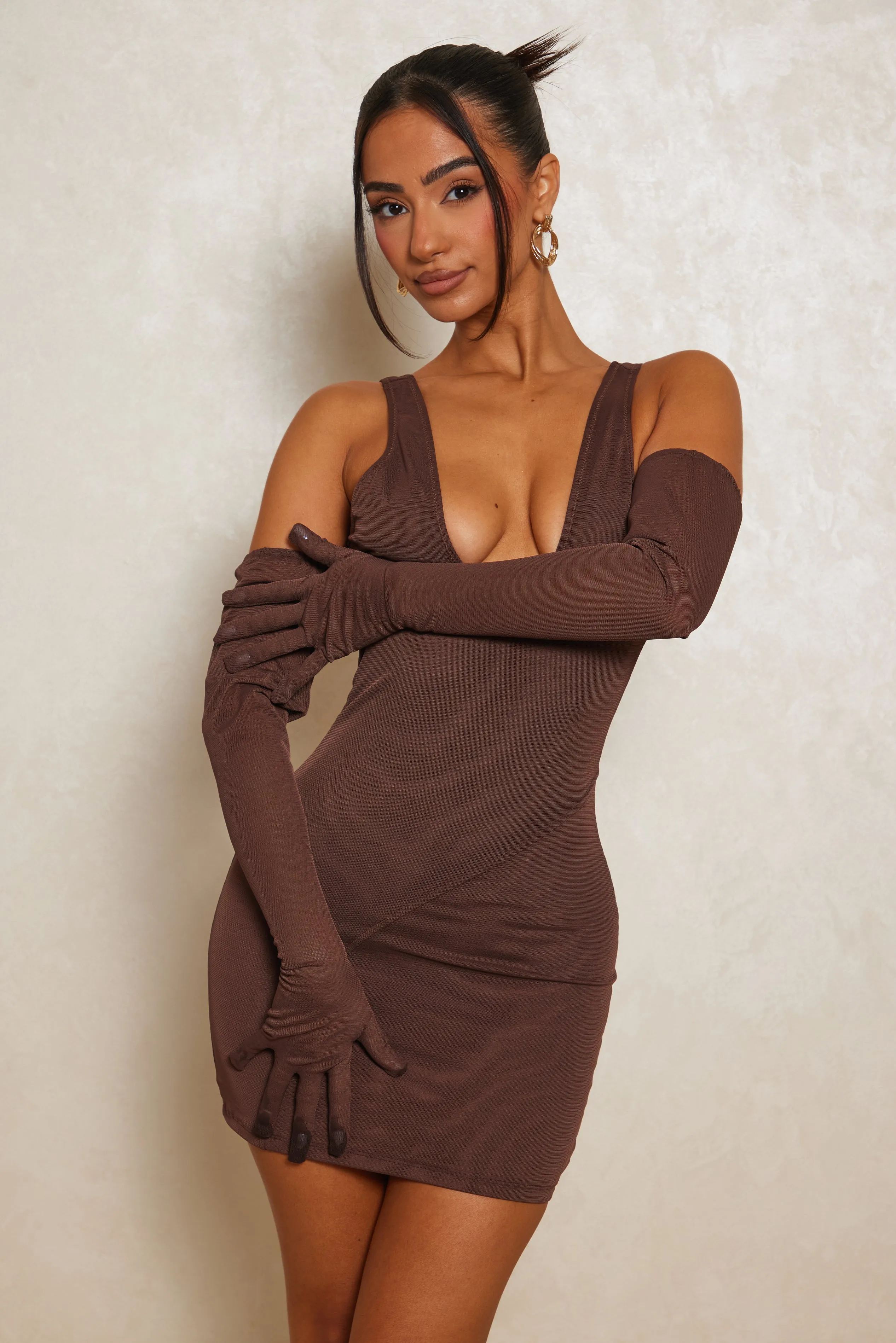 The mesh mini with gloves - Brown sold by MARS THE LABEL product image thumbnail 3