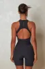The Signature Racerback Bodysuit - Charcoal sold by MARS THE LABEL