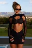 The cut out mesh mini- Black sold by MARS THE LABEL