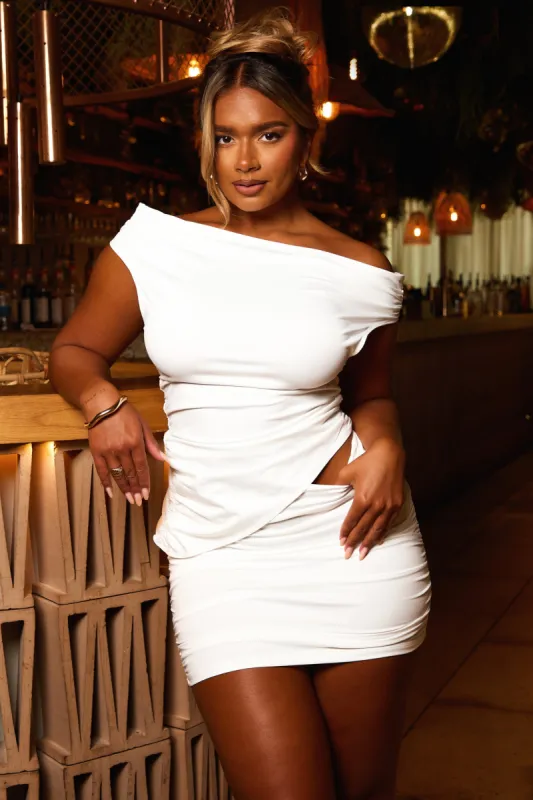 The one shoulder drape set- White sold by MARS THE LABEL
