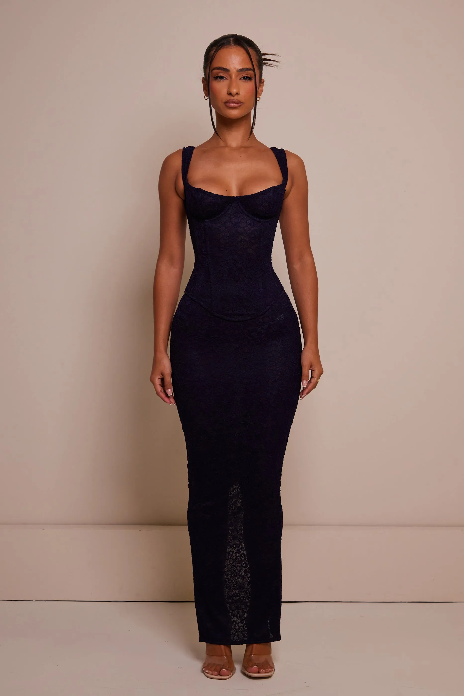 The Cinched Lace Corset Maxi Set - Navy sold by MARS THE LABEL product image thumbnail 2