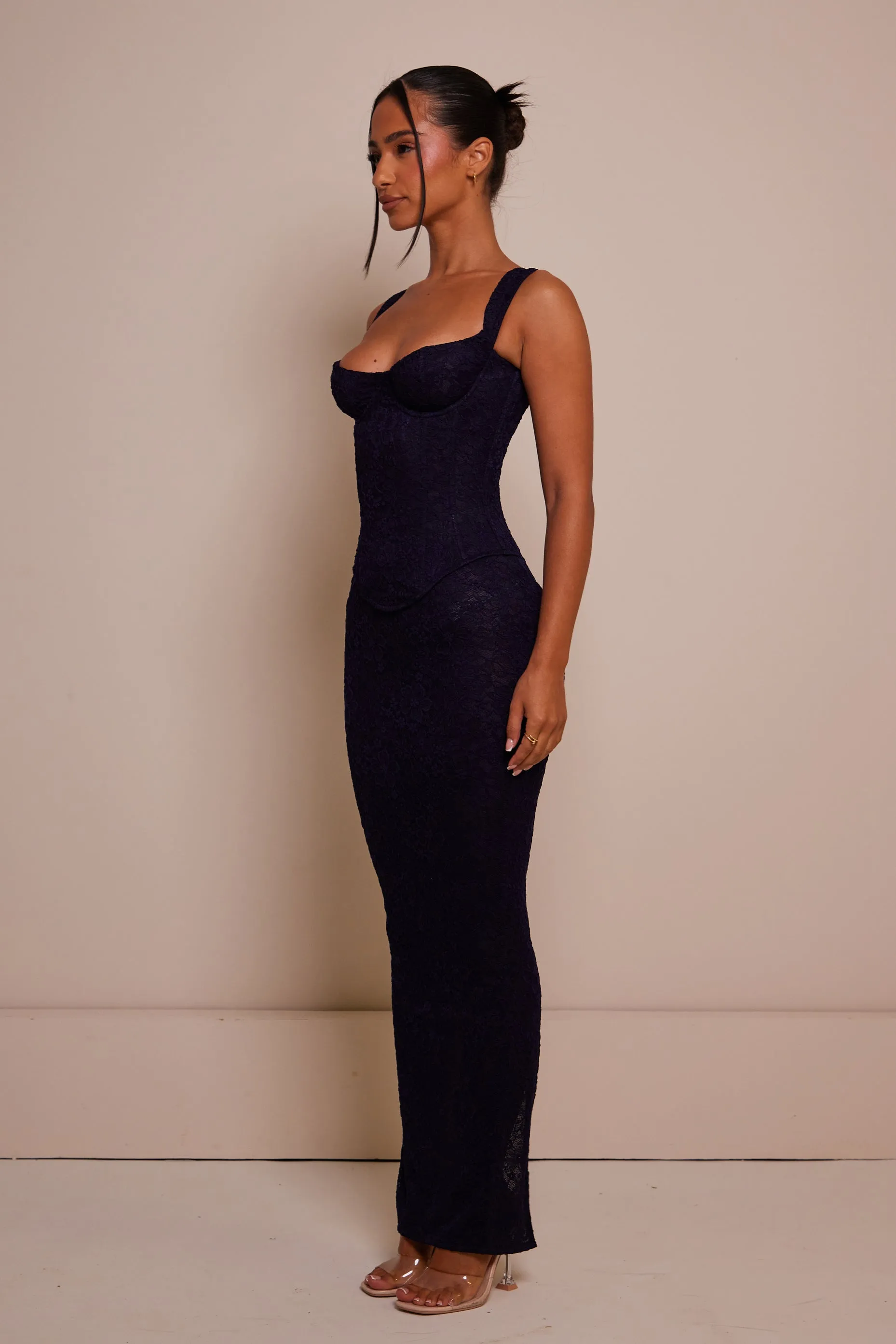 The Cinched Lace Corset Maxi Set - Navy sold by MARS THE LABEL product image thumbnail 3