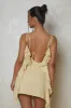 The cowl neck ruffle mini dress - Yellow sold by MARS THE LABEL