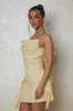 The cowl neck ruffle mini dress - Yellow sold by MARS THE LABEL