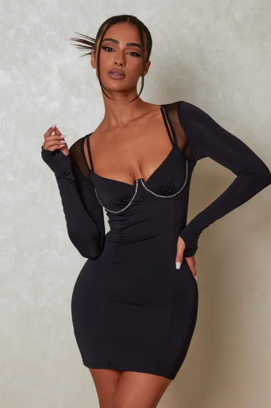 Black diamond cup dress sold by MARS THE LABEL