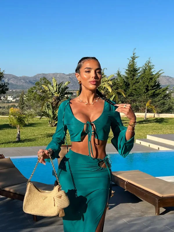 The tie up three piece set- Turquoise sold by MARS THE LABEL