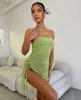 The Bandeau ruche mini- Green sold by MARS THE LABEL