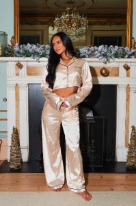 The Satin Pyjama Set- Champagne sold by MARS THE LABEL