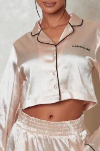 The Satin Pyjama Set- Champagne sold by MARS THE LABEL