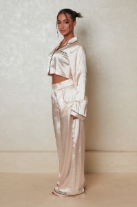 The Satin Pyjama Set- Champagne sold by MARS THE LABEL