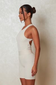 The Signature Racerback Bodysuit - Cream sold by MARS THE LABEL