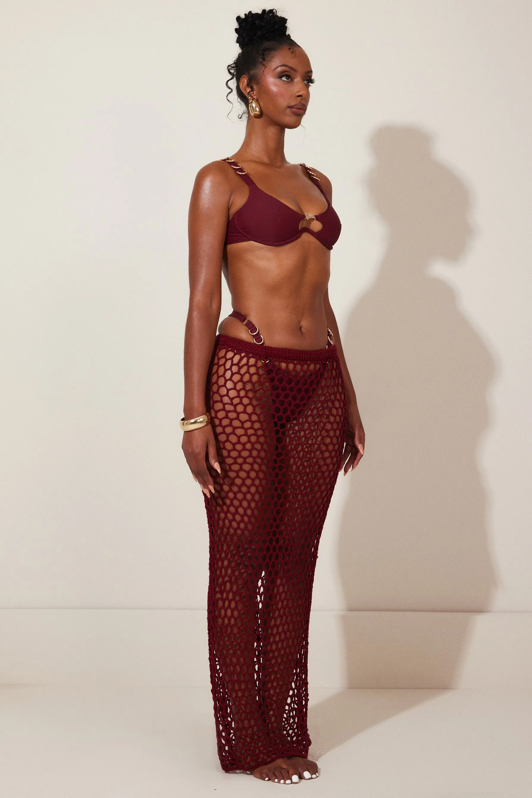 The Crochet Maxi Cover Up- Wine sold by MARS THE LABEL product image thumbnail 4