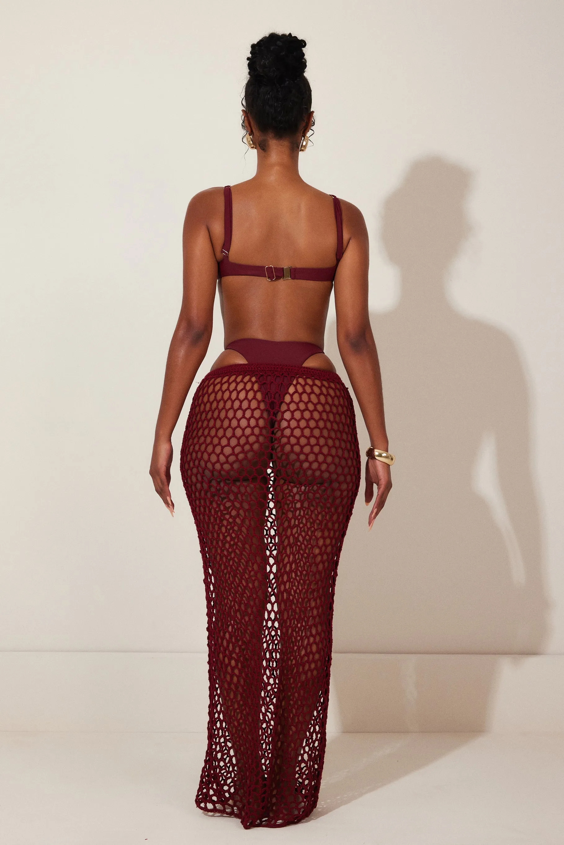 The Crochet Maxi Cover Up- Wine sold by MARS THE LABEL product image thumbnail 5