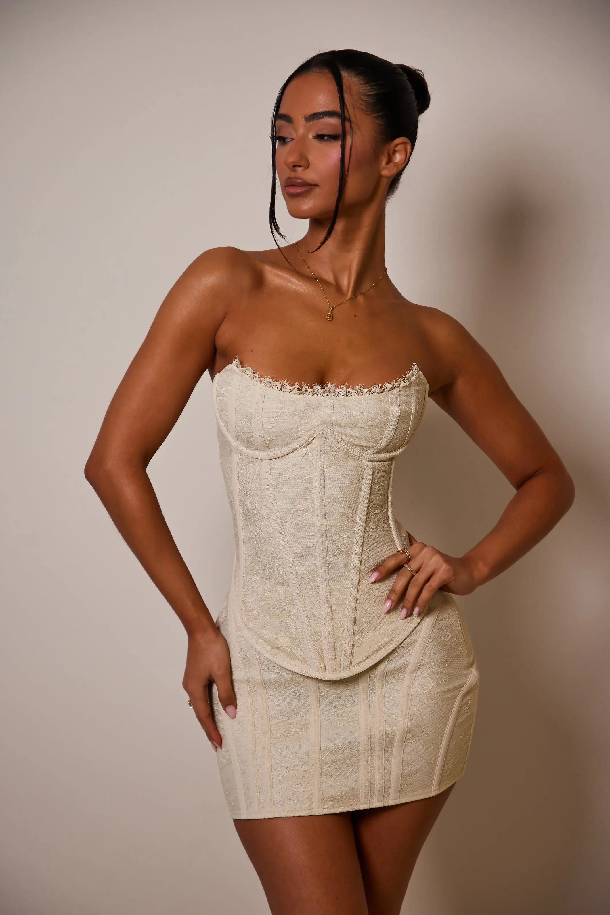 The Lace trim panel set- Cream sold by MARS THE LABEL product image thumbnail 4
