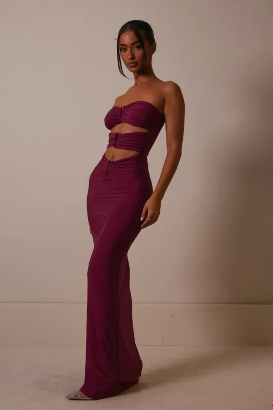 The ring bandeau maxi dress - Purple sold by MARS THE LABEL