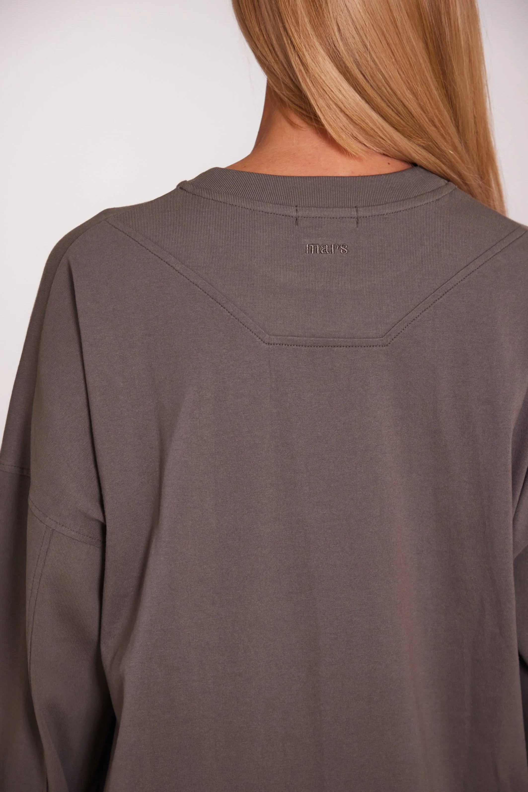 The long sleeve oversized tee - Charcoal sold by MARS THE LABEL product image thumbnail 2