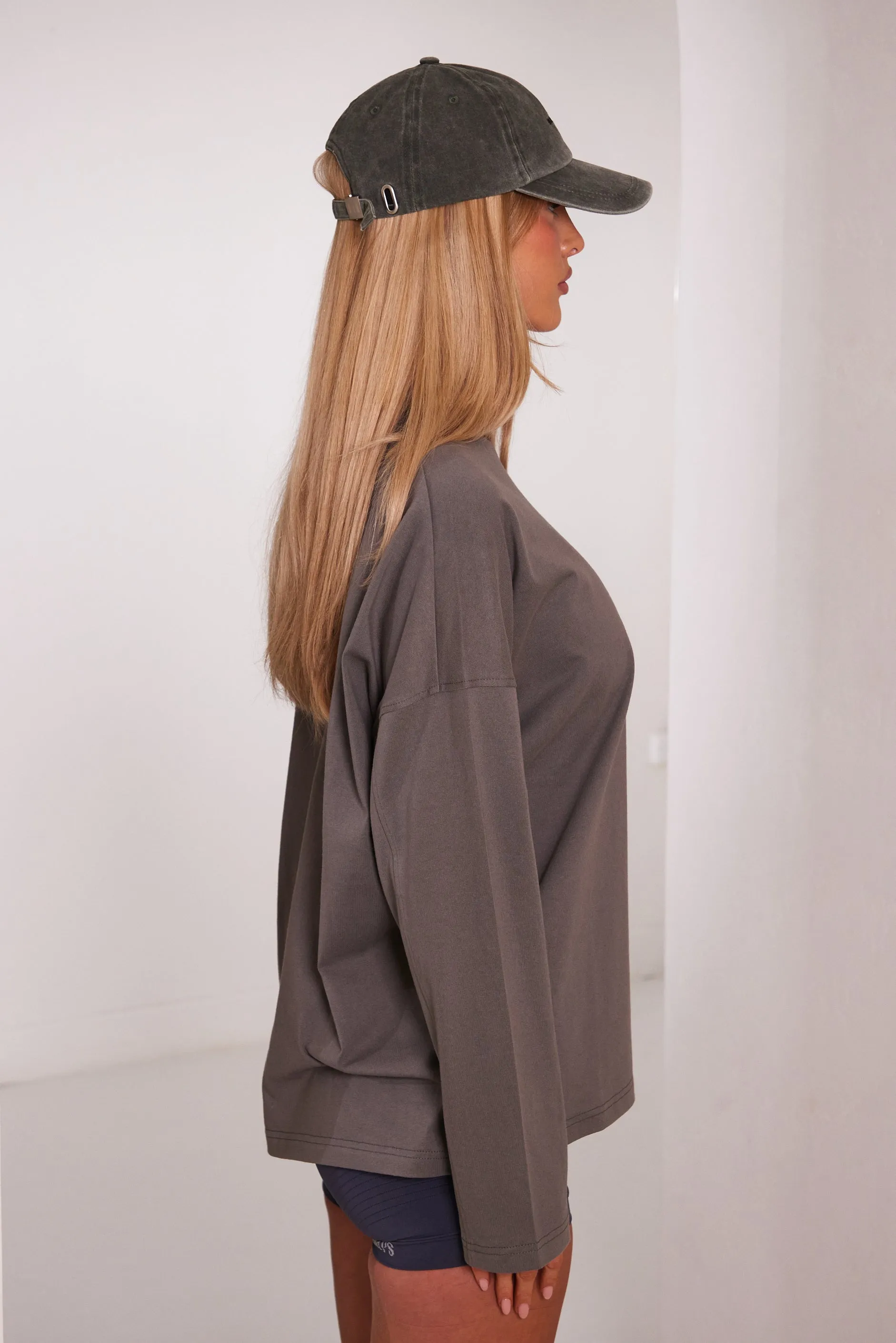 The long sleeve oversized tee - Charcoal sold by MARS THE LABEL product image thumbnail 3