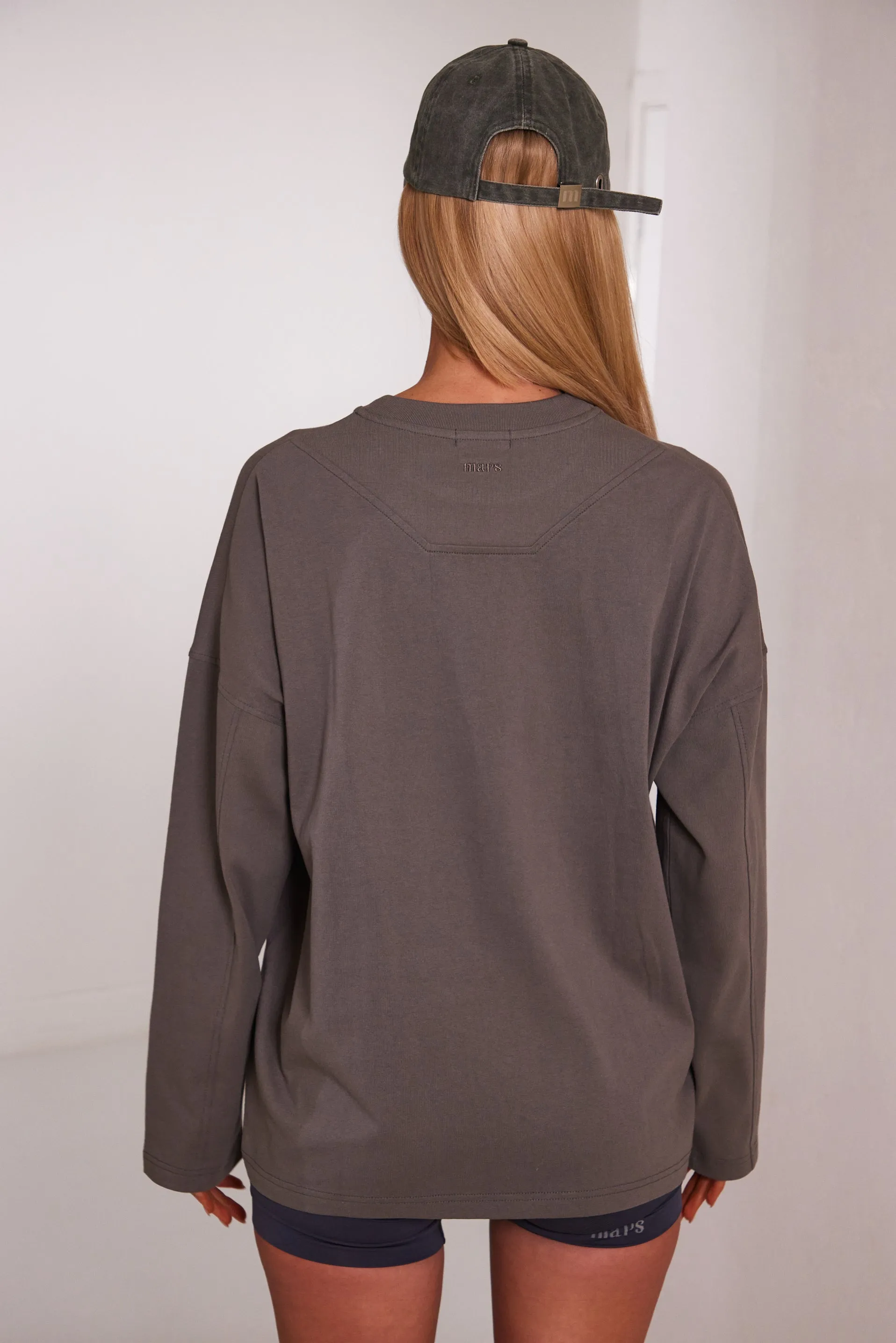 The long sleeve oversized tee - Charcoal sold by MARS THE LABEL product image thumbnail 4