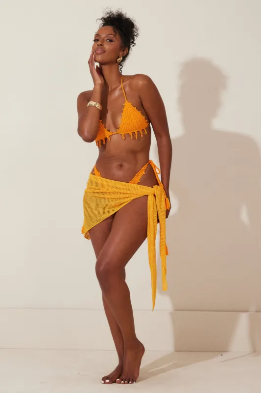 The crochet sarong - Orange  sold by MARS THE LABEL
