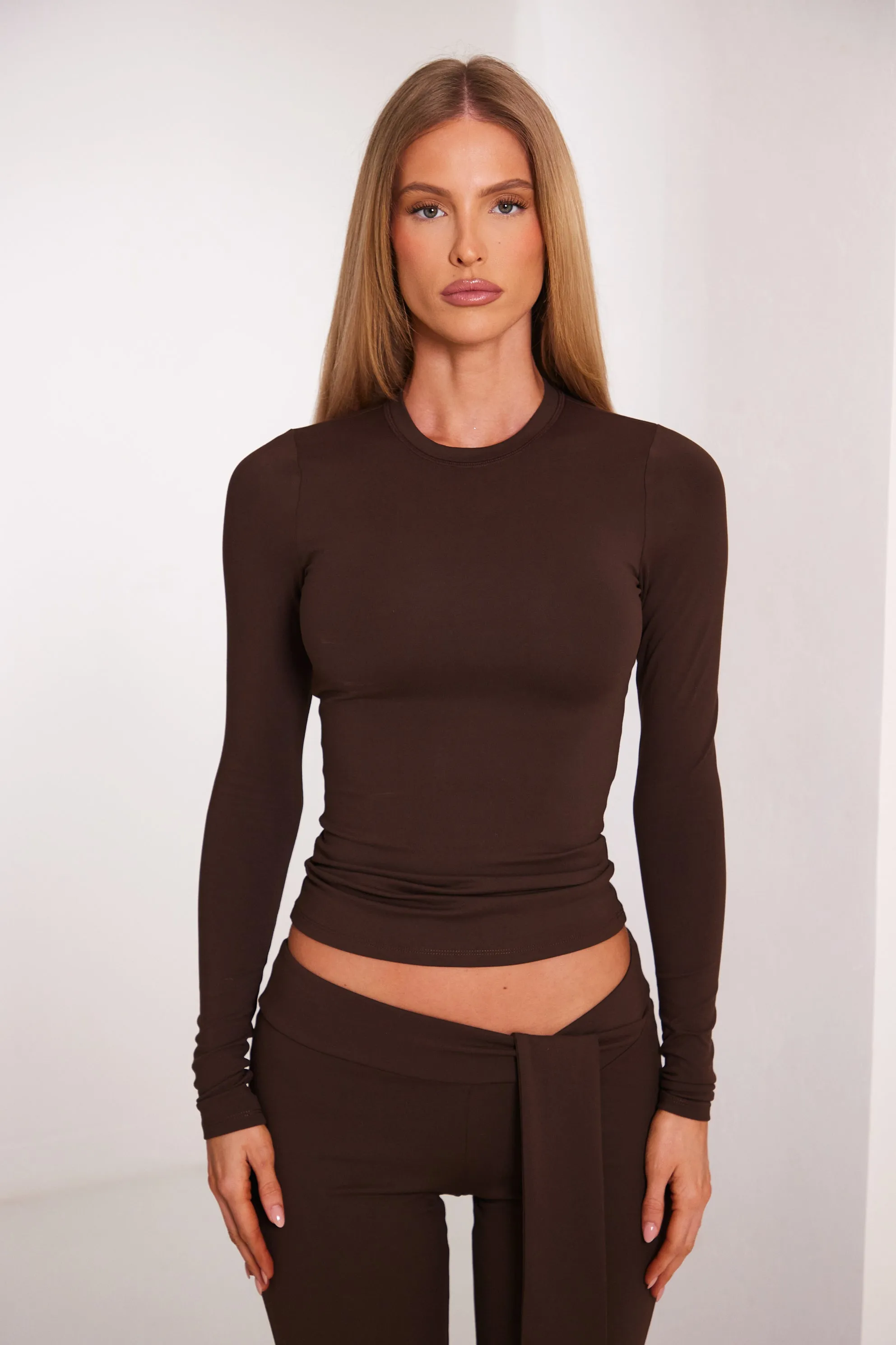 The Sculpt long sleeve tee - Brown sold by MARS THE LABEL product image thumbnail 2