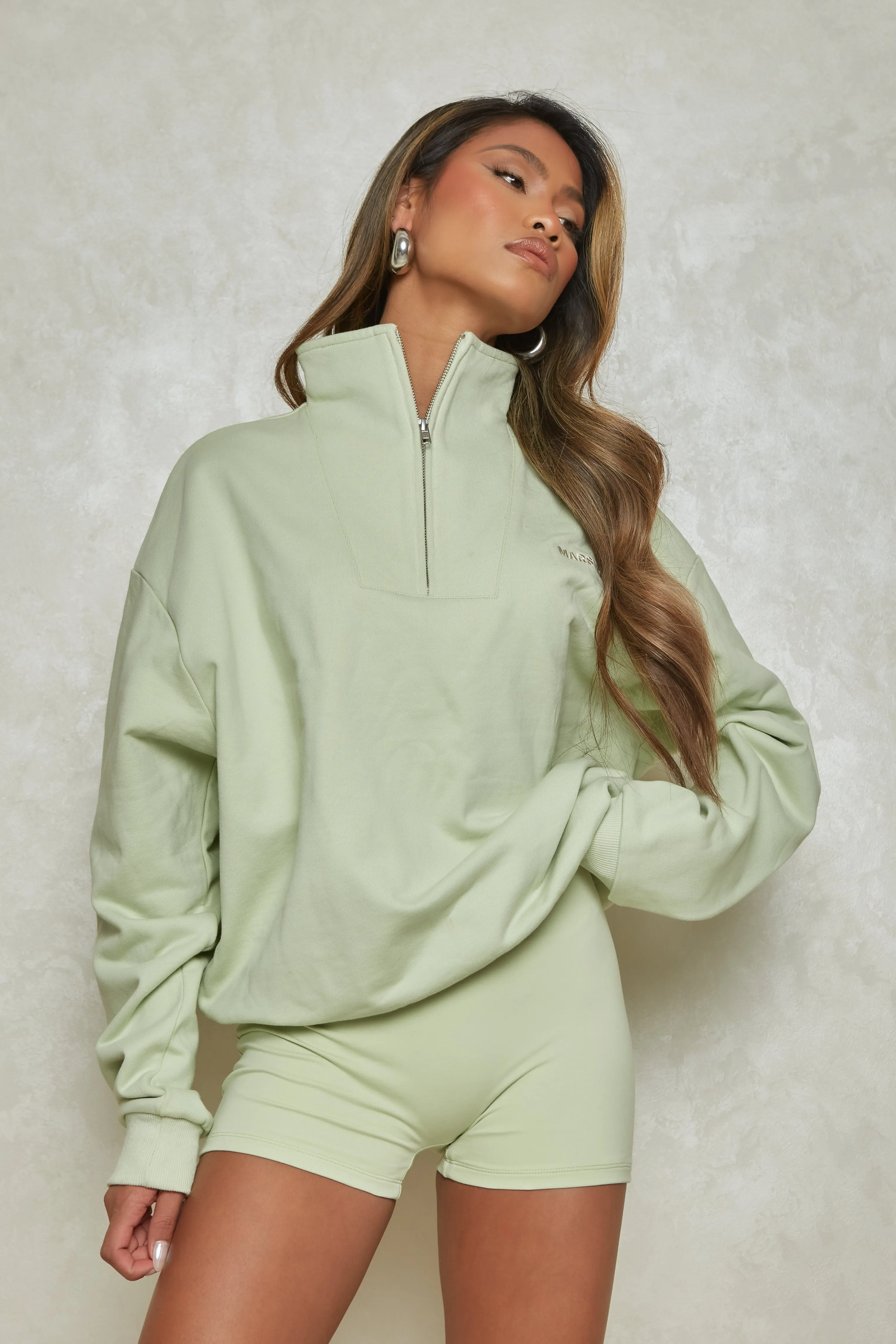 The Essentials Quarter Zip - Sage sold by MARS THE LABEL product image thumbnail 2