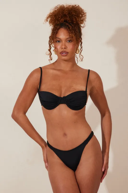 Ruched cup bikini - Black sold by MARS THE LABEL