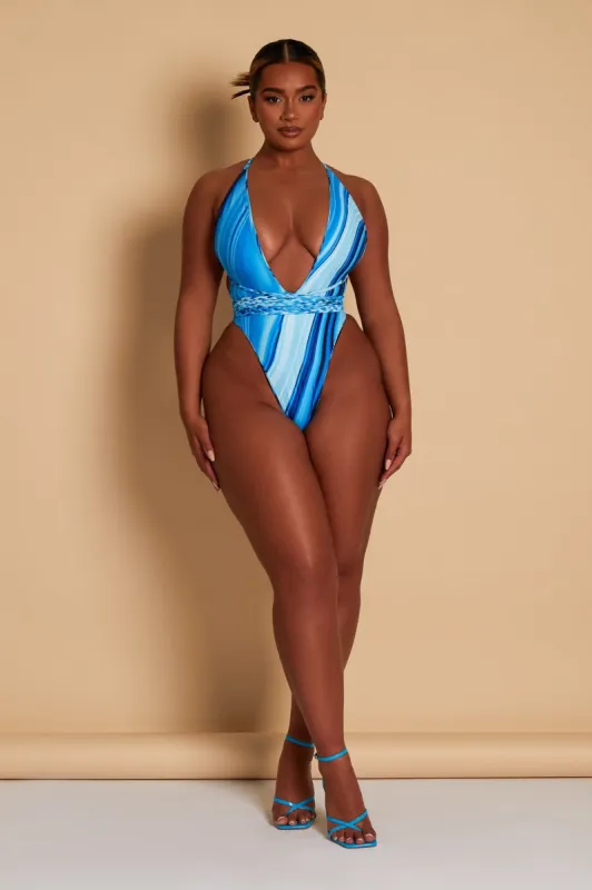 The Fishtail Swim - Ocean Blue Print sold by MARS THE LABEL