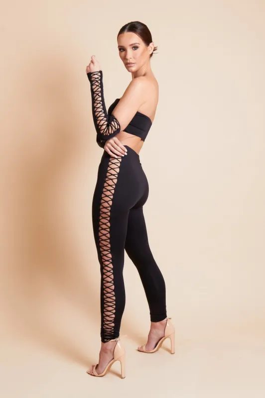 THE XO CROP TOP - black sold by MARS THE LABEL