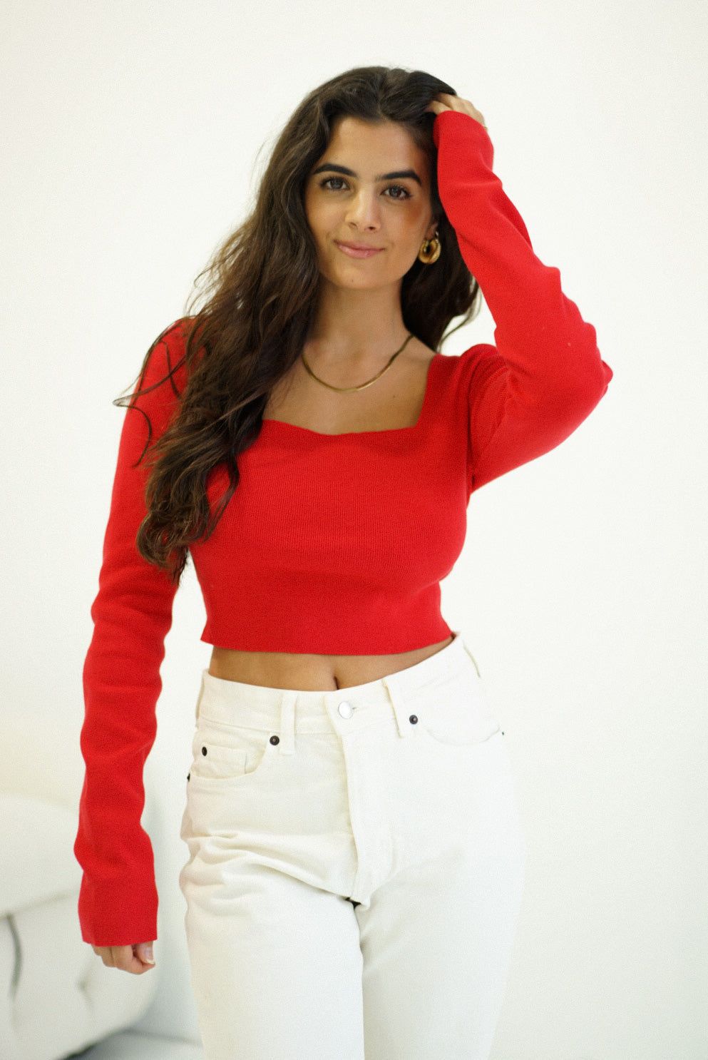 Cross Your Heart Long Sleeve — Ruby sold by YLLW product image thumbnail 2