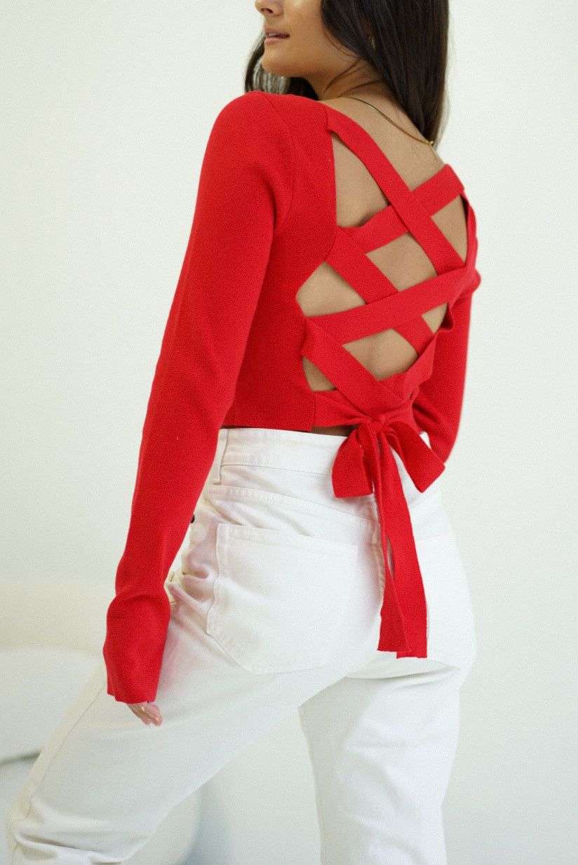 Cross Your Heart Long Sleeve — Ruby sold by YLLW product image thumbnail 3