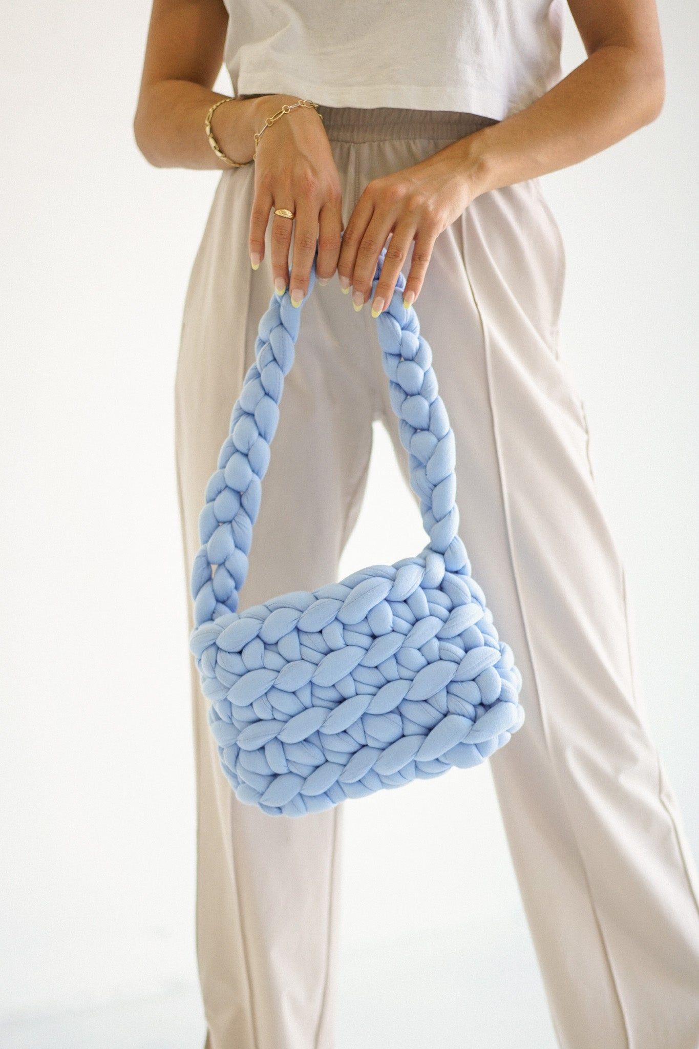 Chunky Knit Purse — Baby Blue sold by YLLW product image thumbnail 2