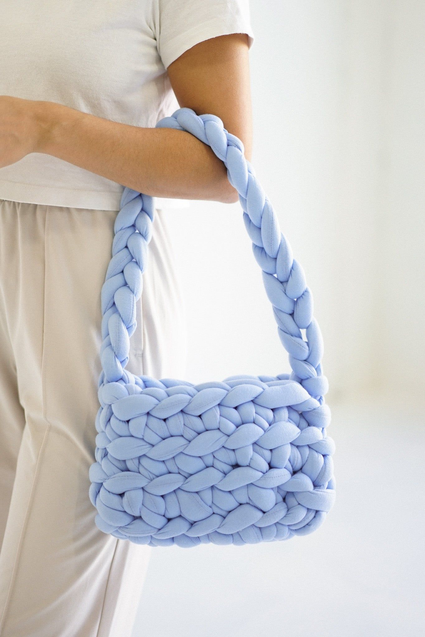 Chunky Knit Purse — Baby Blue sold by YLLW