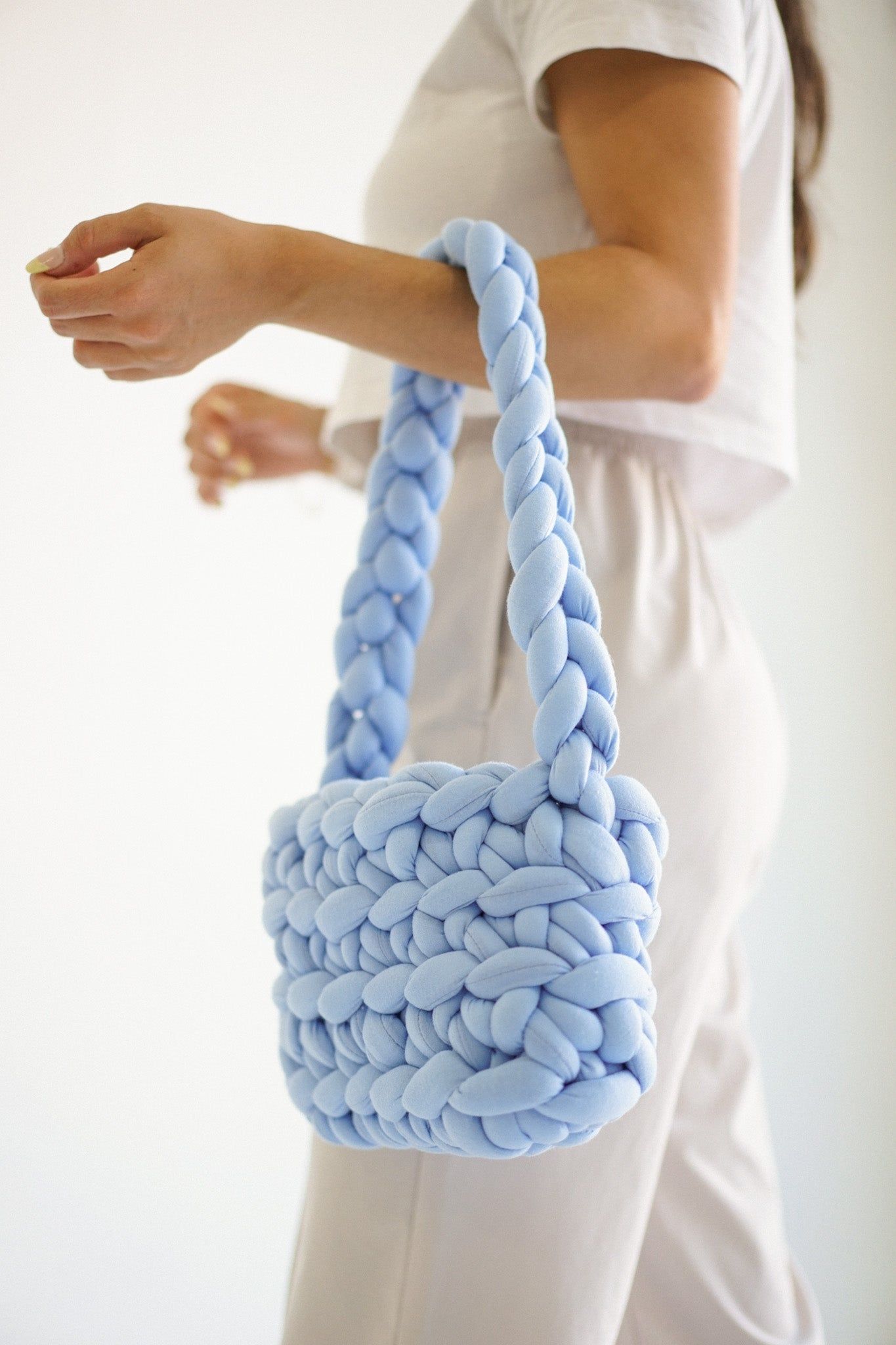 Chunky Knit Purse — Baby Blue sold by YLLW product image thumbnail 4