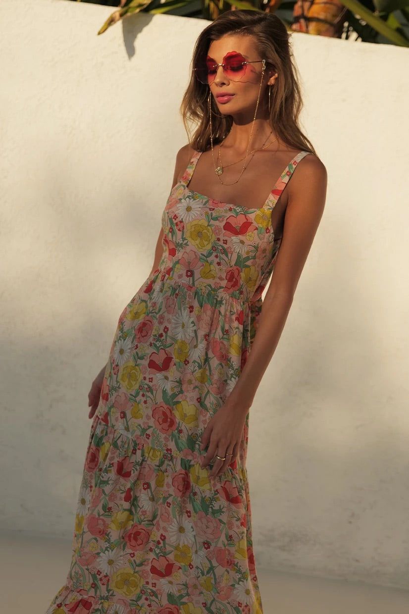 Holly Maxi Dress — Peach Floral sold by YLLW product image thumbnail 2